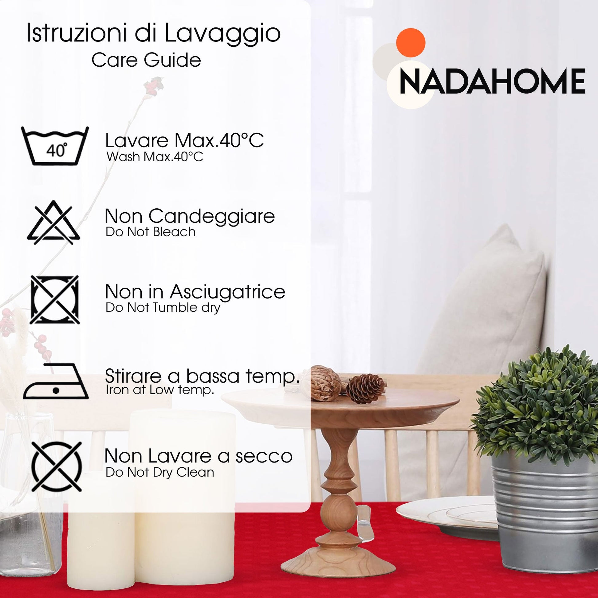 Tovaglia Servizio da Tavola + Tovaglioli 24 Posti Damina in Cotone 0544