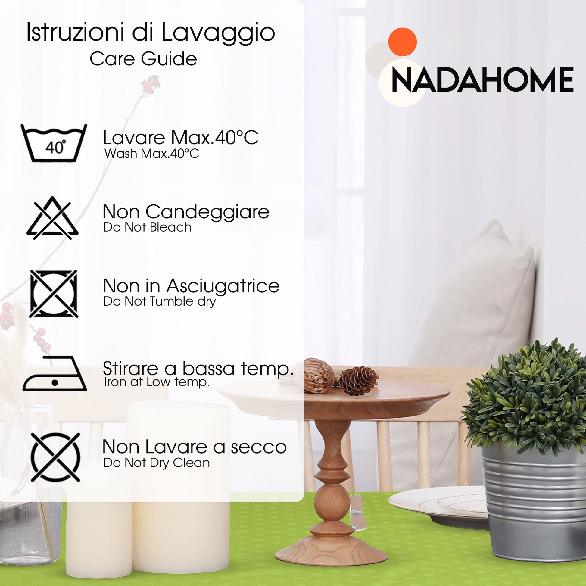 Tovaglia Servizio da Tavola + Tovaglioli 24 Posti Damina in Cotone 0544