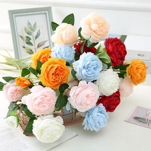 Silk Artificial Flower Rose Simulation European Diamond