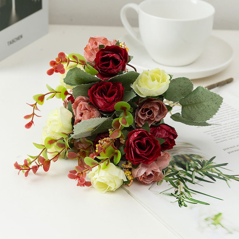 Silk Artificial Flower Rose Simulation European Diamond