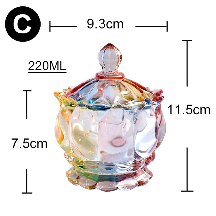Luxury European style storage jar, colorful glass (Ideal for Candle Making)