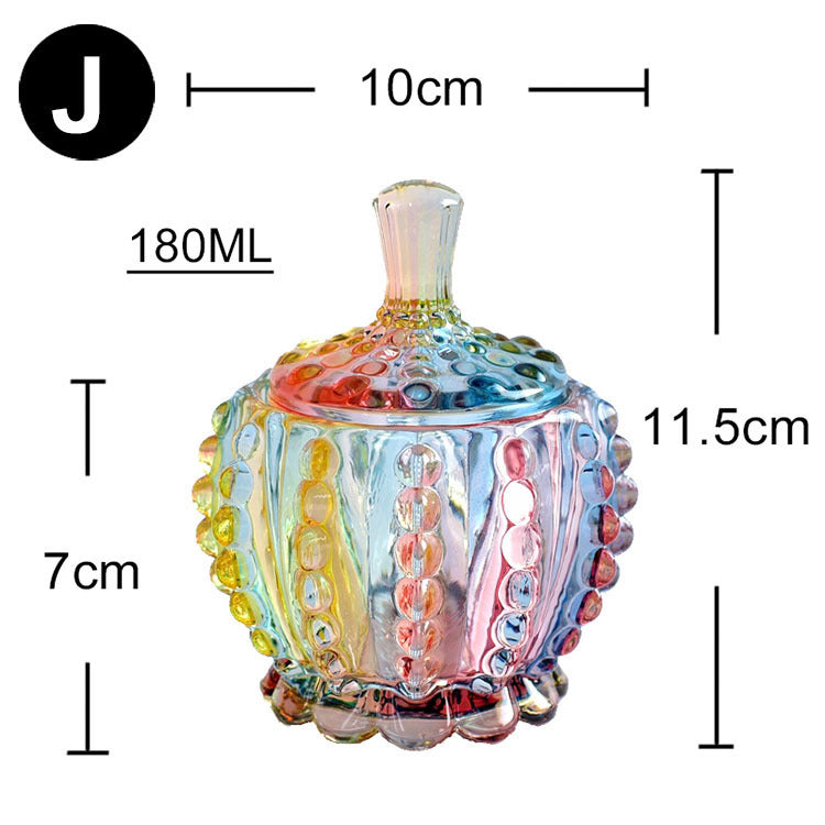 Luxury European style storage jar, colorful glass (Ideal for Candle Making)