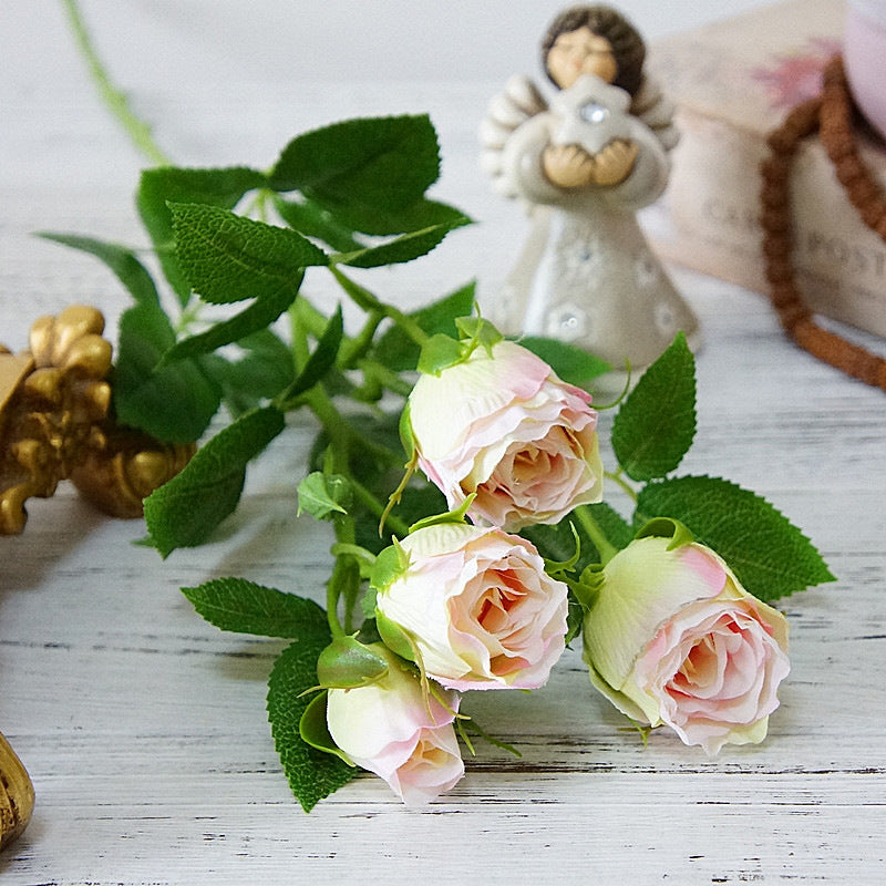 Artificial Flowers 4 Heads Long Stem Decoration Silk