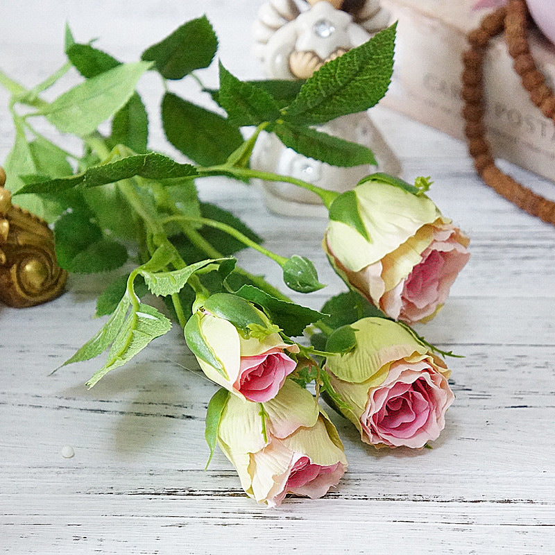 Artificial Flowers 4 Heads Long Stem Decoration Silk