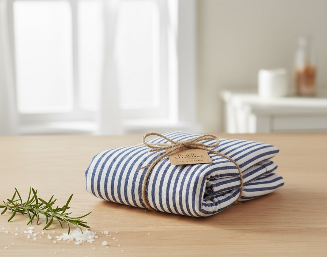 Tovaglia Lagom – Cotone Tinto Filo a Righe, hergestellt in Italien