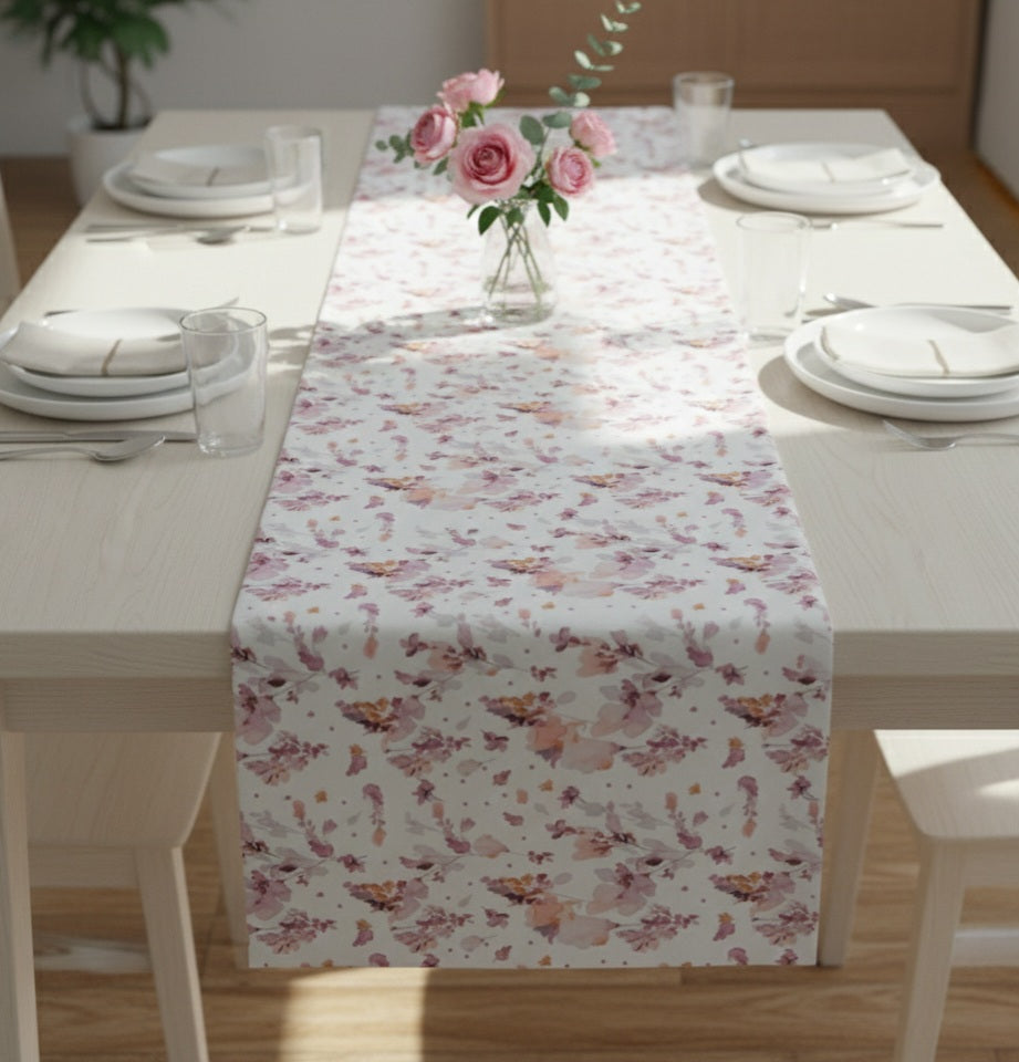Läufer Linea Alba 40x140 Fantasia Floreale - Panama di Cotone