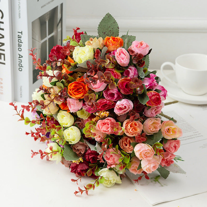 Silk Artificial Flower Rose Simulation European Diamond