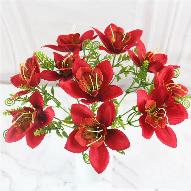 Decorative Handmade Silk Orchid Flowers
