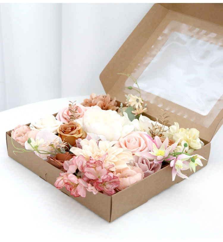 Flower Gift Box silk flower hand made.