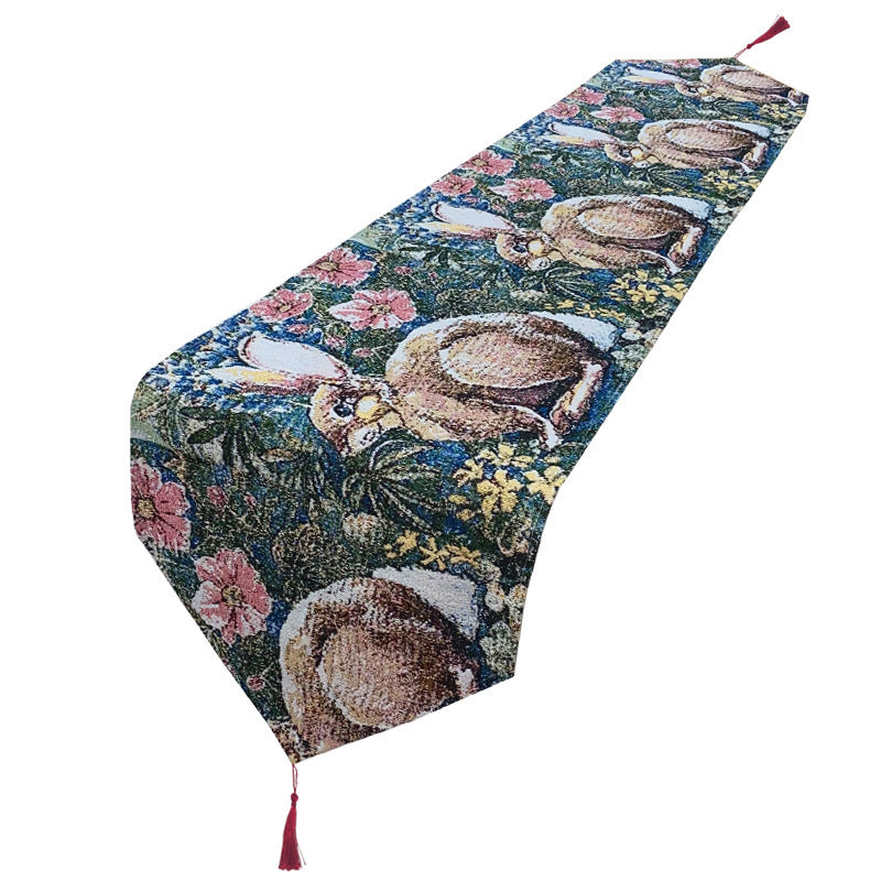 Easter Rabbit Egg Table Runner American-style Village Style Tablecloth