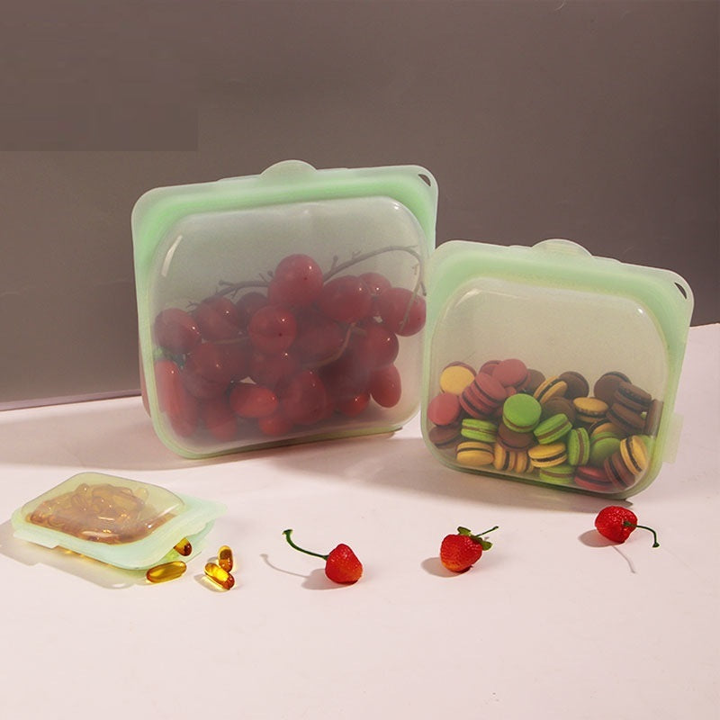 Sacchetto per la conservazione degli alimenti in gel di silice resistente alle alte temperature, per utensili da cucina.