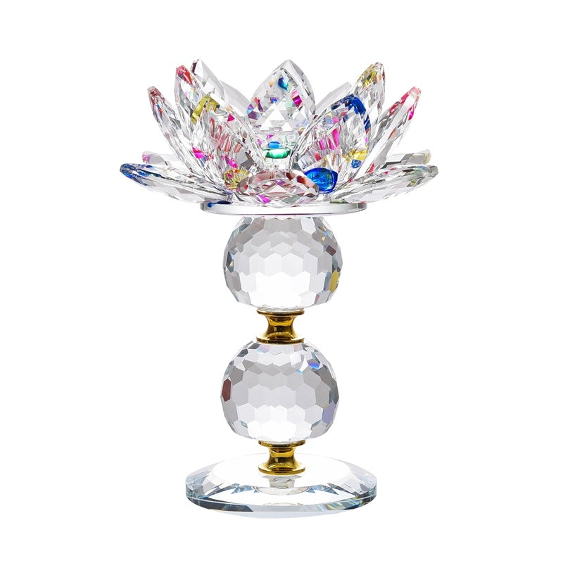 Lotus Fine Crystal Glass Candle Holder