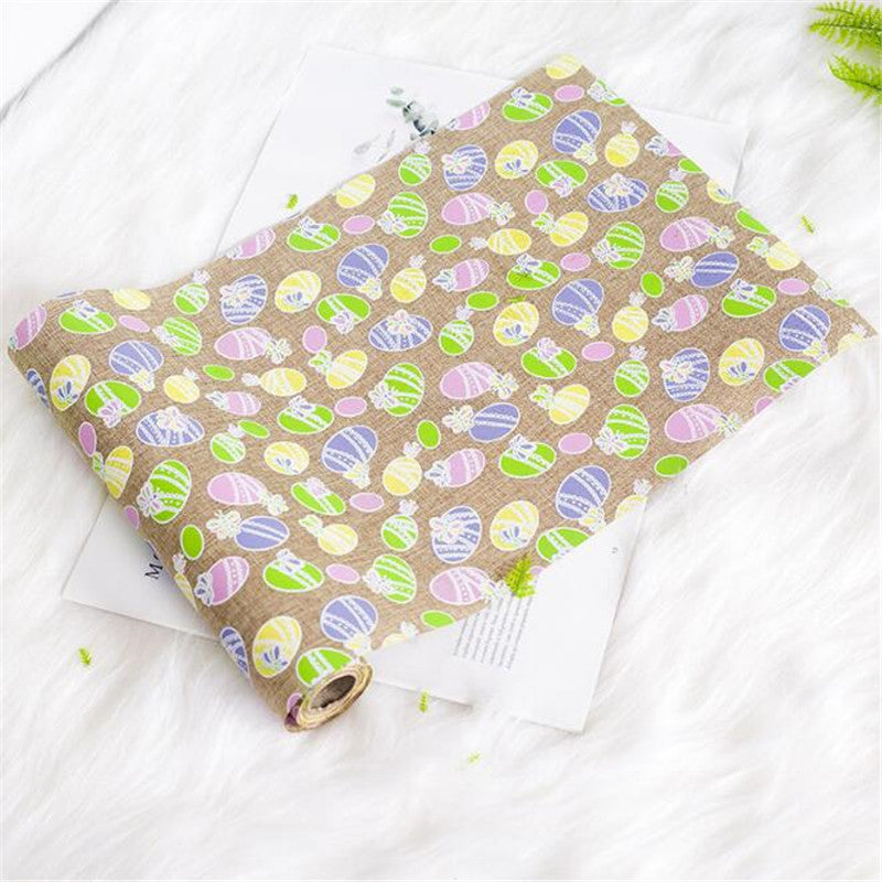 Easter Linen Table Flag Rabbit Egg Printing Cross Border