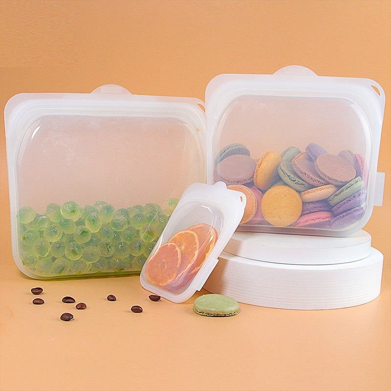 Sacchetto per la conservazione degli alimenti in gel di silice resistente alle alte temperature, per utensili da cucina.
