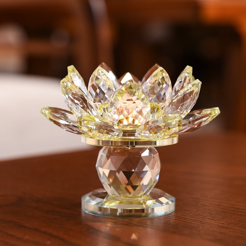 Lotus Kerzenhalter aus feinem Kristallglas