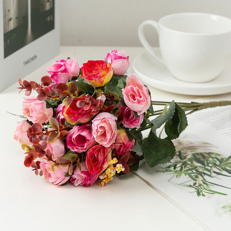 Silk Artificial Flower Rose Simulation European Diamond