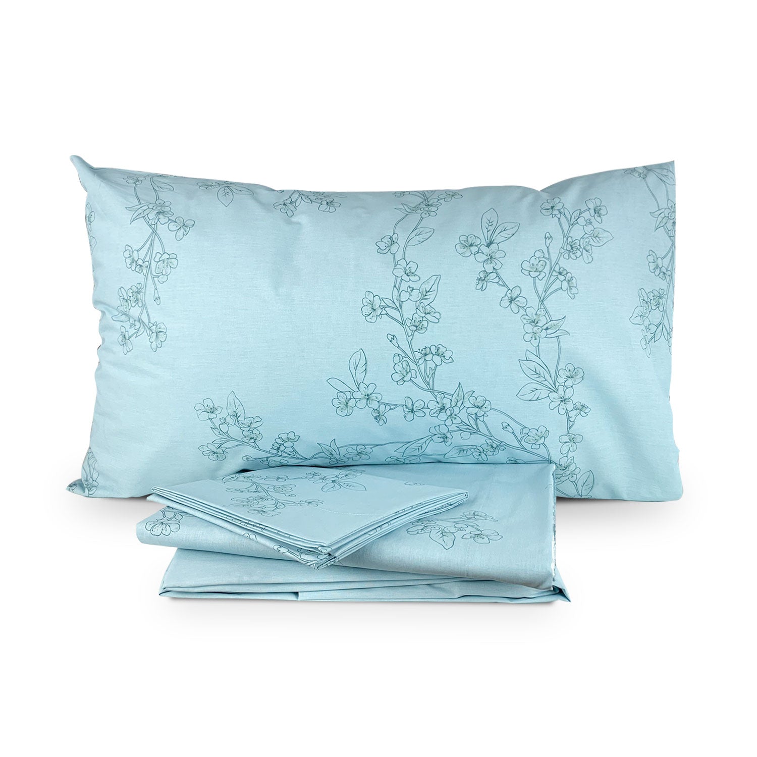 Completo lenzuola cotone Vallesusa stampa fiori letto matrimoniale 2 piazze 5195