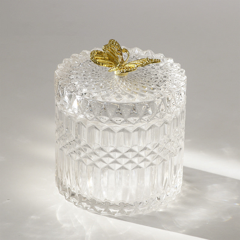 Vorratsglas aus Glas mit Schmetterling
