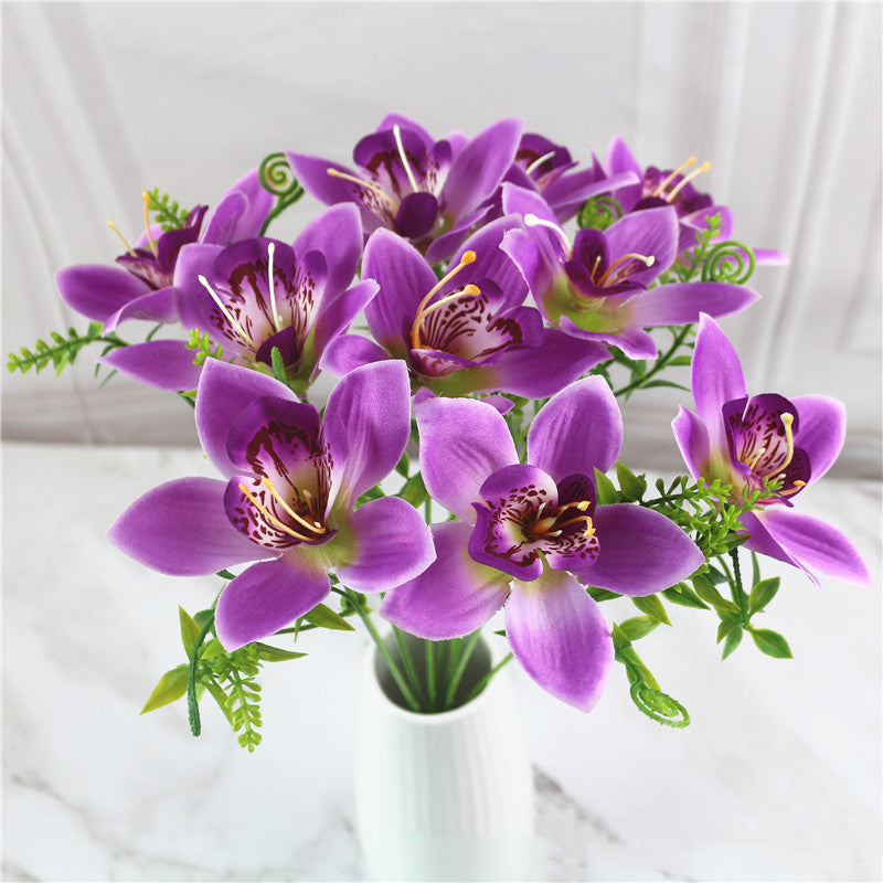 Decorative Handmade Silk Orchid Flowers