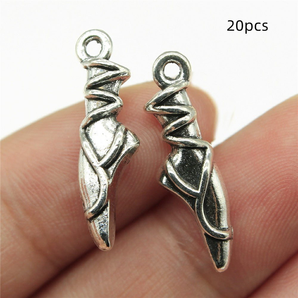 Ballerina Shoes Multi Color Charms 23x6x4mm 1.4g