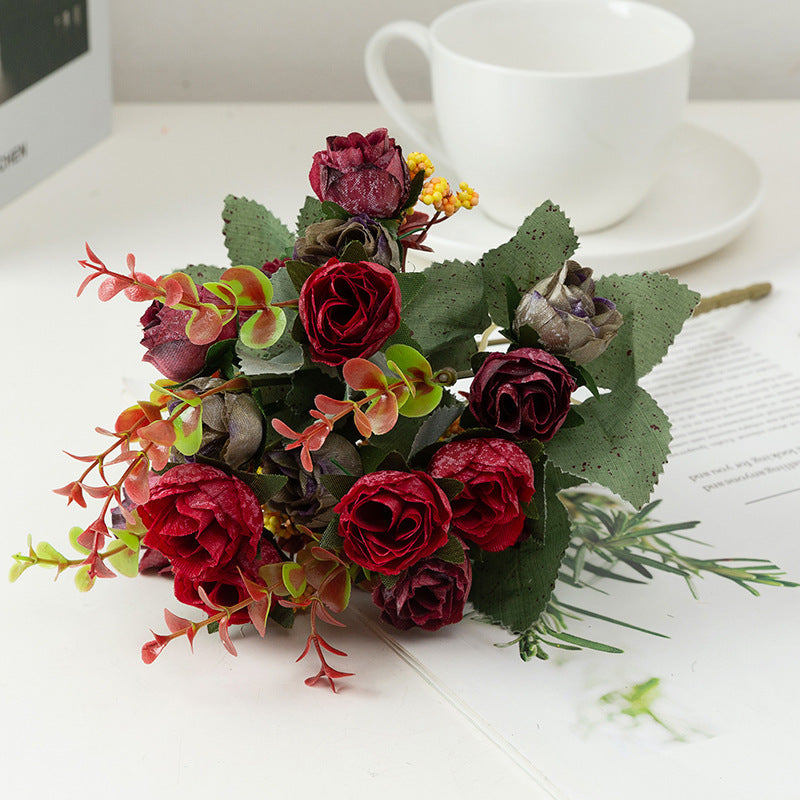 Silk Artificial Flower Rose Simulation European Diamond