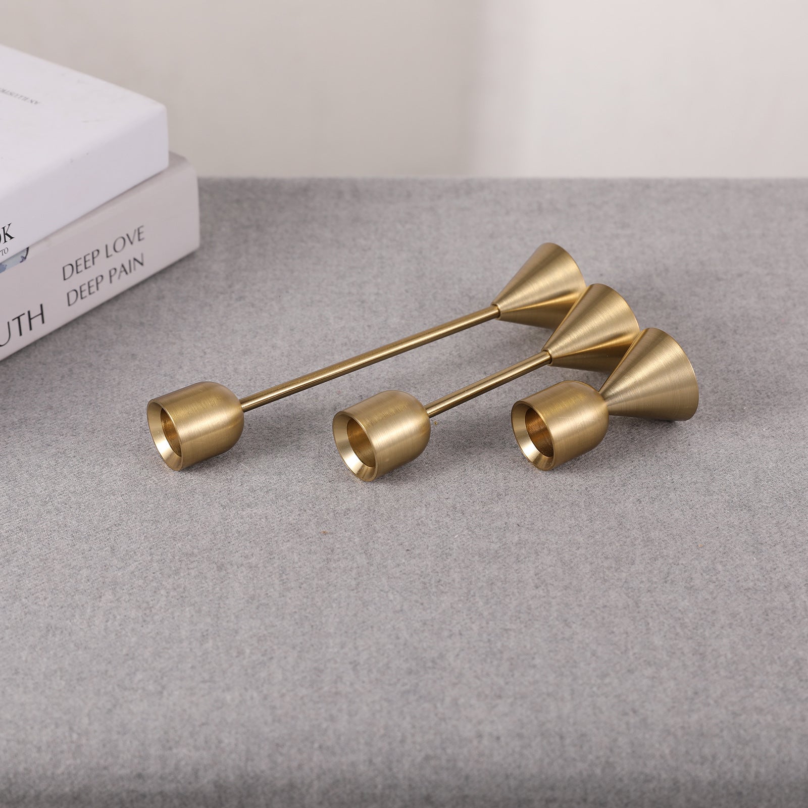 Portacandele in metallo color rame e alluminio per la casa o per eventi