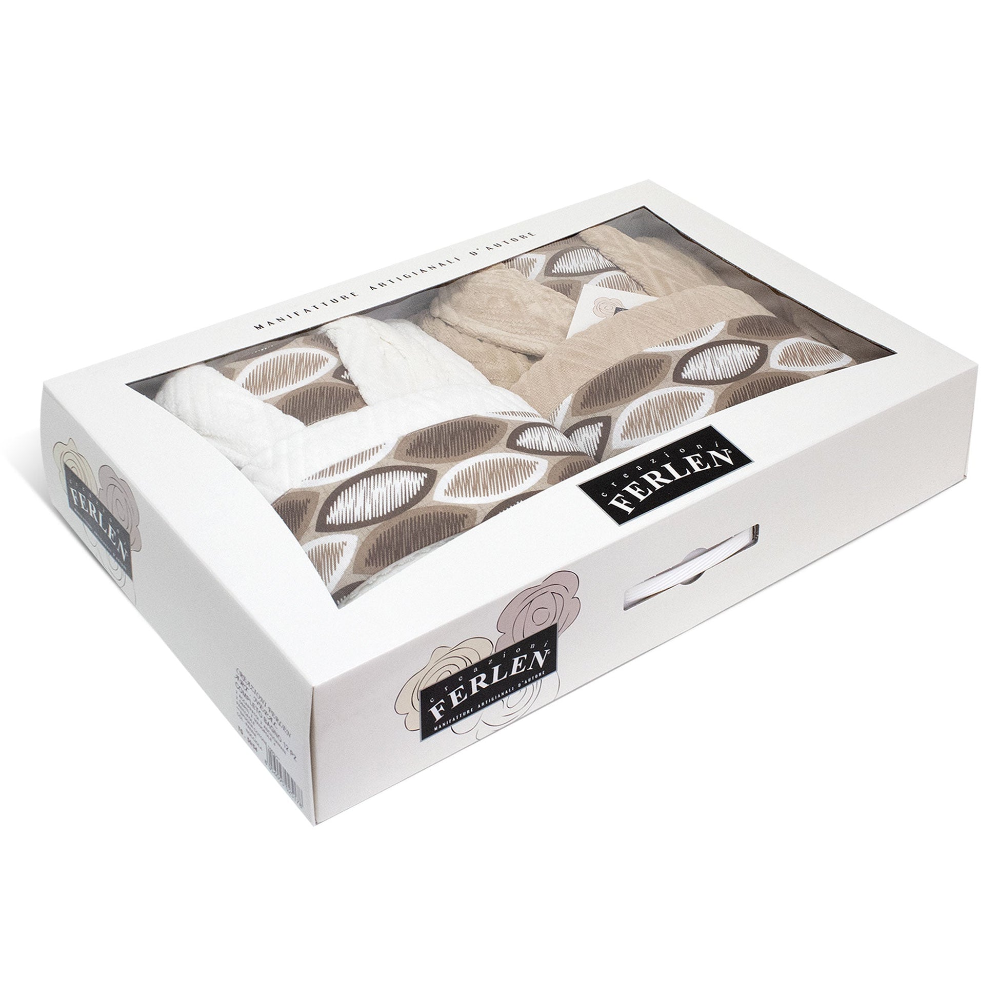 Completo bagno asciugamani accappatoi set uomo donna in spugna di cotone 7121