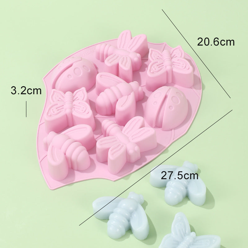 Silicone Cake Mold Porous Insect Butterfly Easter Chocolate Mold DIY Baking Mold