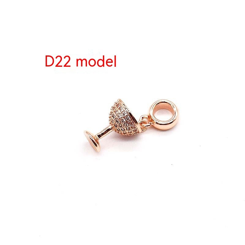 14 Karat Gold Kupferplattierung Großes Loch Spacer Bead Anhänger Charms