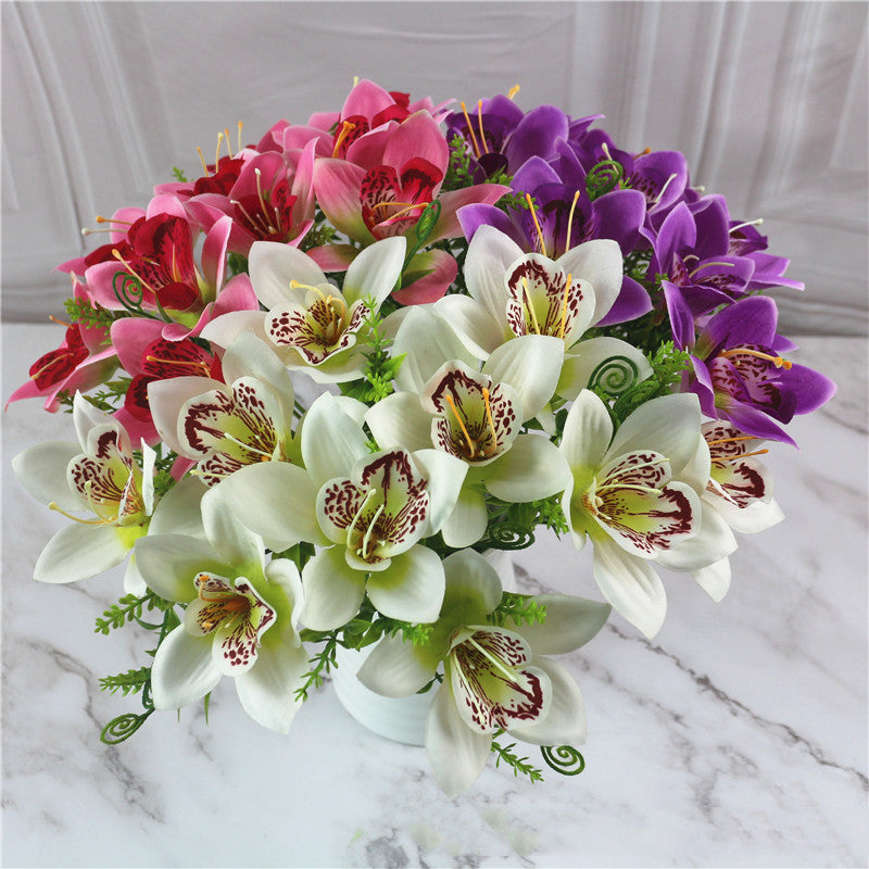Decorative Handmade Silk Orchid Flowers