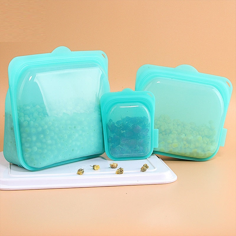 Sacchetto per la conservazione degli alimenti in gel di silice resistente alle alte temperature, per utensili da cucina.