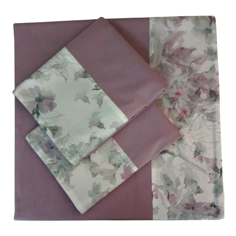 Komplettes Letto Clori in Percalle di cotone Balza a Fiori | Hergestellt in Italien