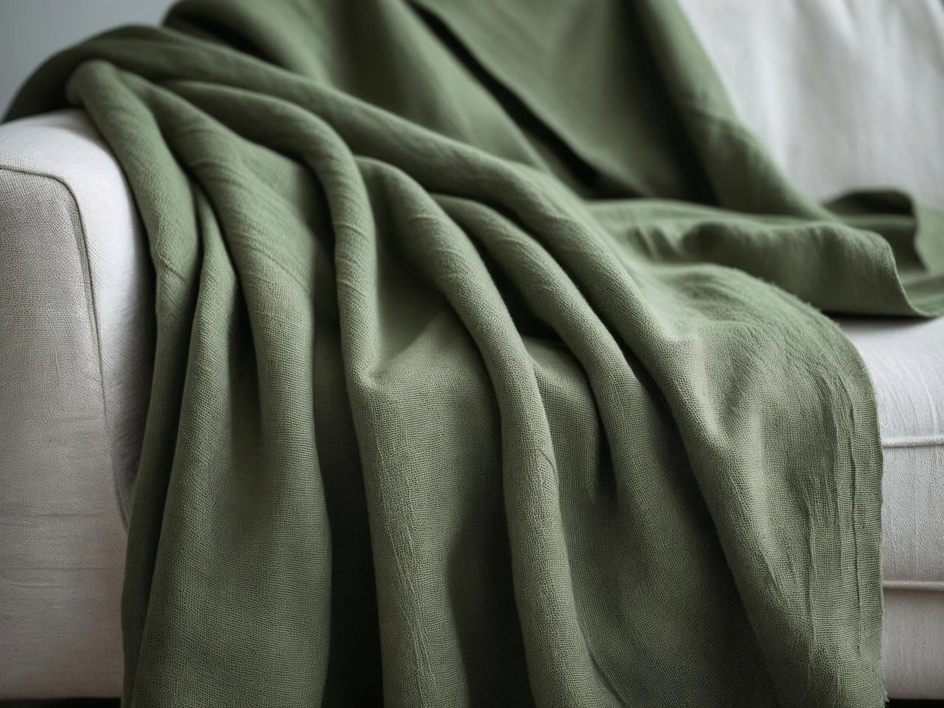 Foulard Arredo Verde Muschio – Copritutto in Cotone 260x280