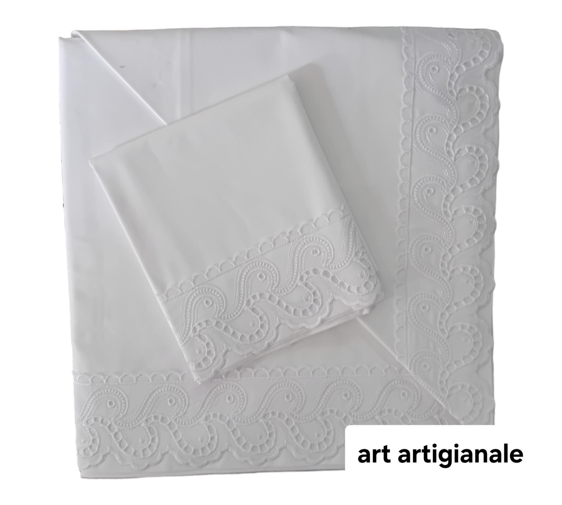 Komplette letto eheliche Linie Roma mit Pizzo San Gallo | Hergestellt in Italien