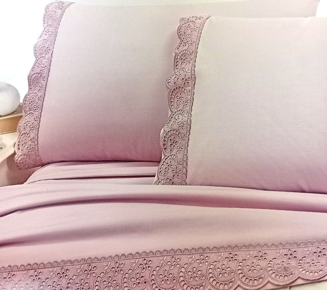 Komplette letto eheliche Linie Roma mit Pizzo San Gallo | Hergestellt in Italien