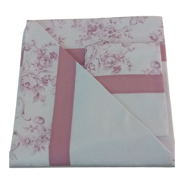 Komplettes Pisa-Haus in Percalle di cotone con doppia balza – Rosa e Sabbia