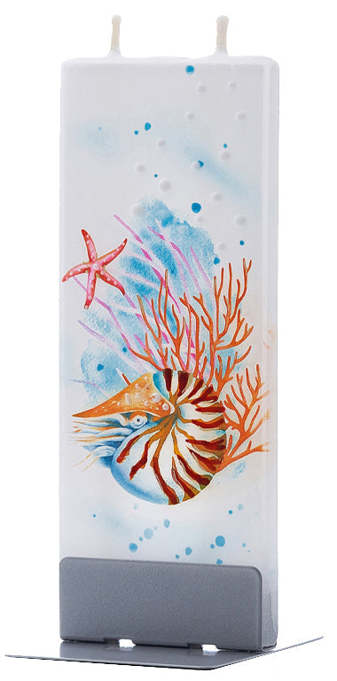 Candela decorativa FLATYZ Mare con stella marina e corallo