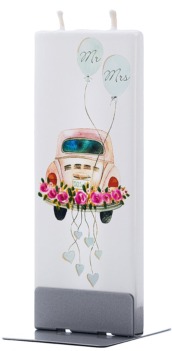 Candela decorativa FLATYZ Viva gli Sposi - Auto con palloncini