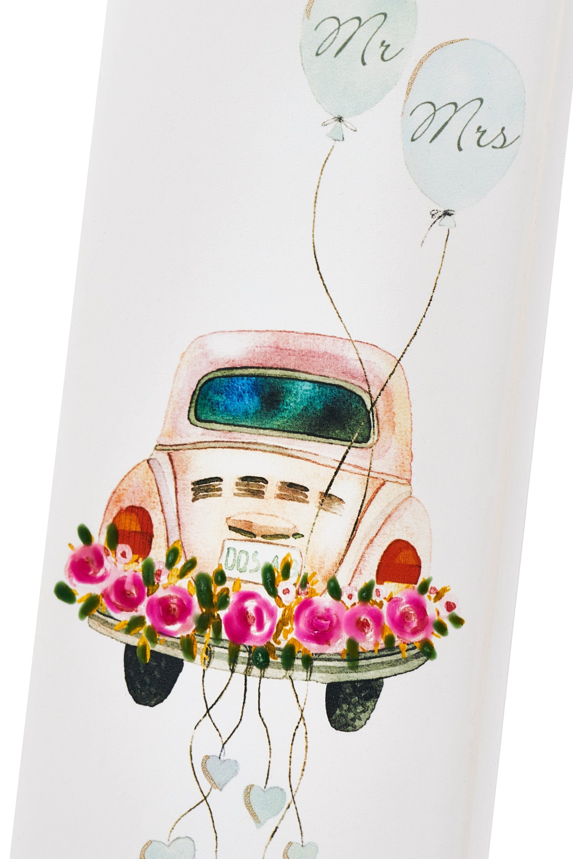 Candela decorativa FLATYZ Viva gli Sposi - Auto con palloncini