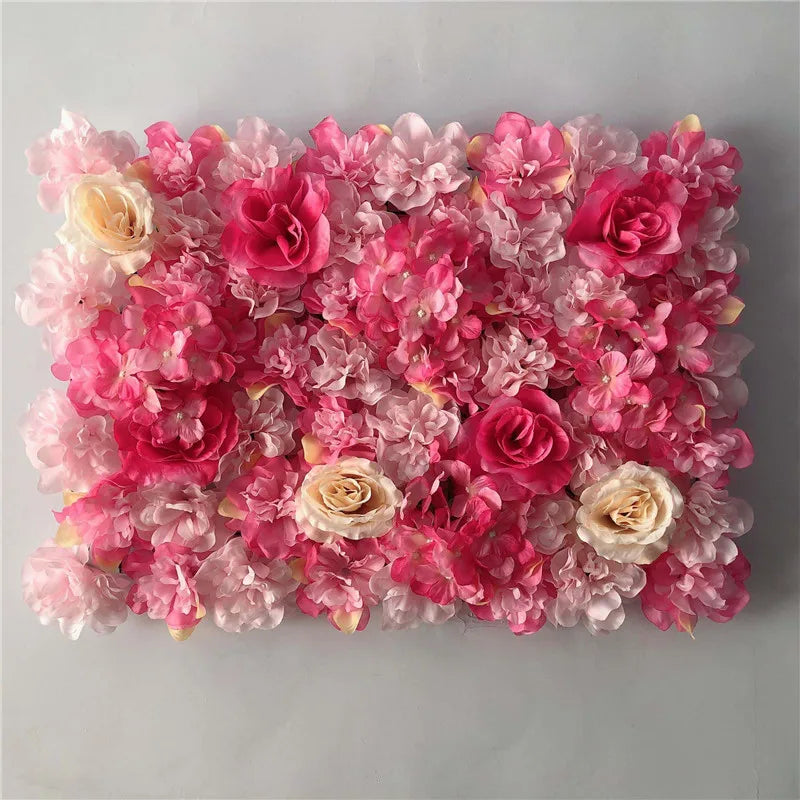 Pink Silk Rose Flower Wall Artificial Flower Backdrop Decor.