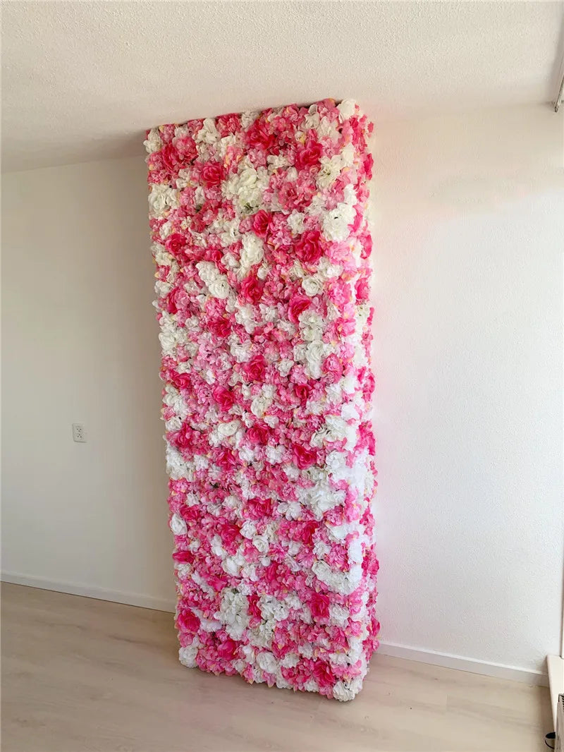 Pink Silk Rose Flower Wall Artificial Flower Backdrop Decor.