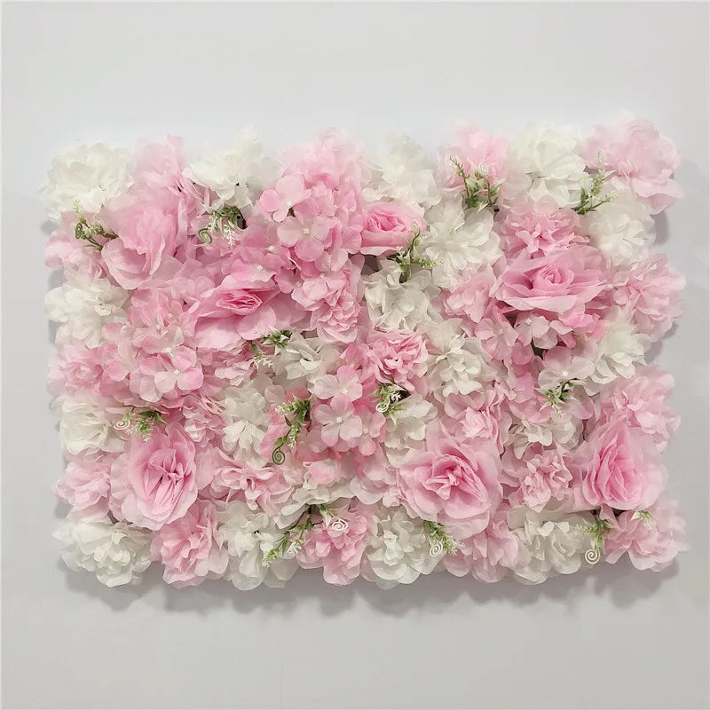 Pink Silk Rose Flower Wall Artificial Flower Backdrop Decor.