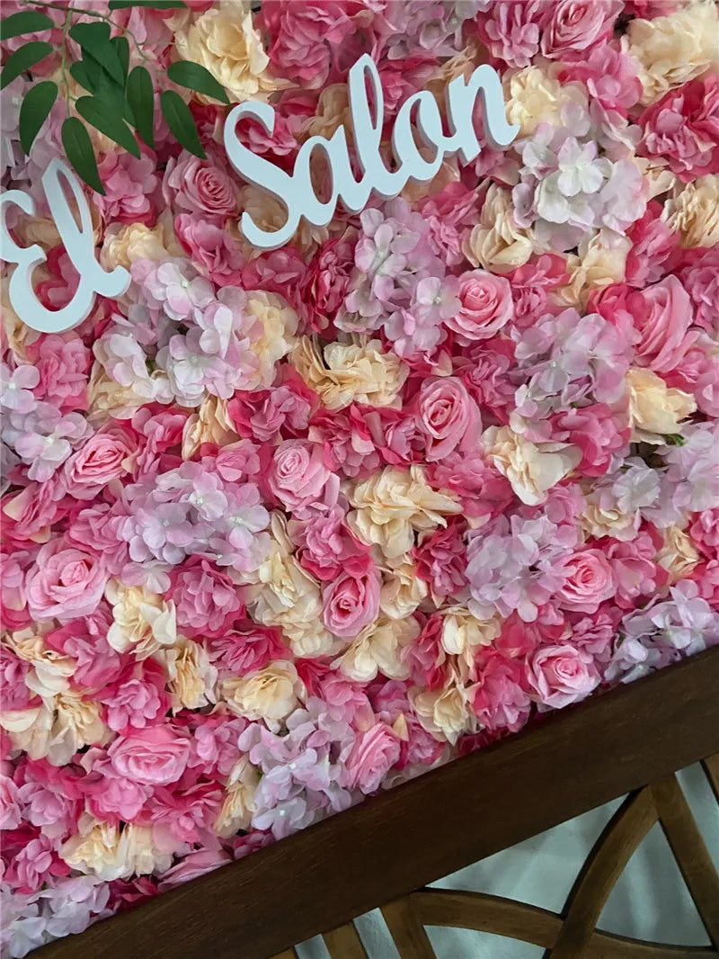 Pink Silk Rose Flower Wall Artificial Flower Backdrop Decor.