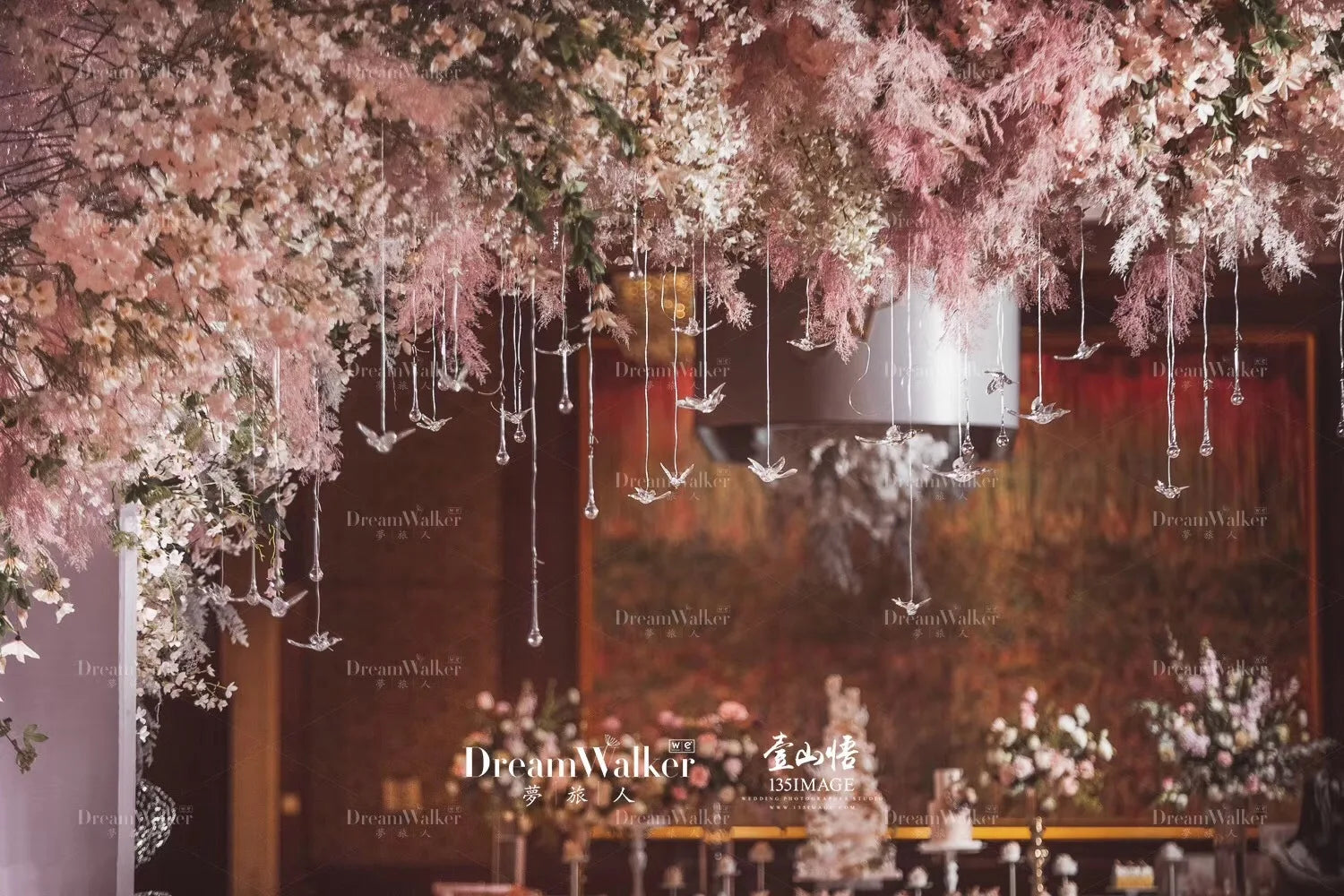 Pine Artificial Fog Flower Rime Grass Wedding Flower Material 105cm