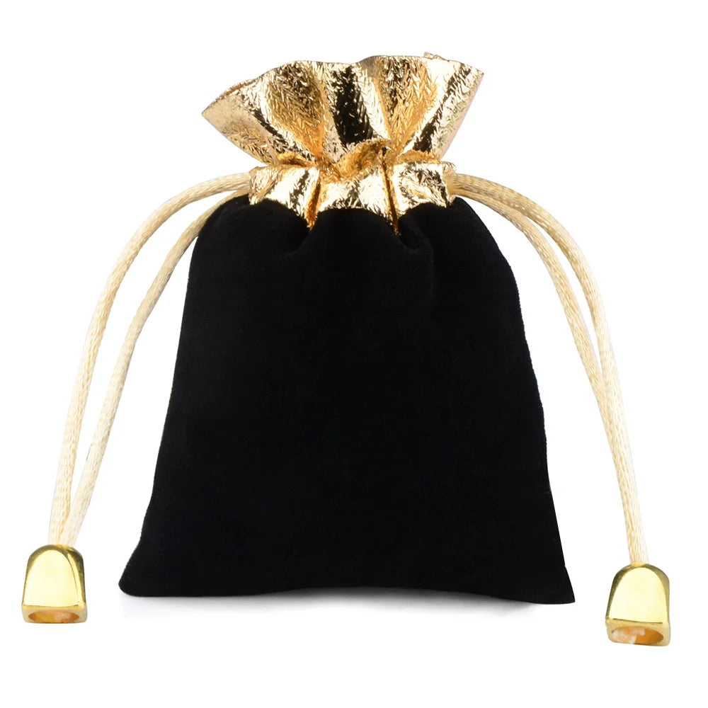 Gift Bag Drawstring Velvet Bags Gold Color Trim For Wedding