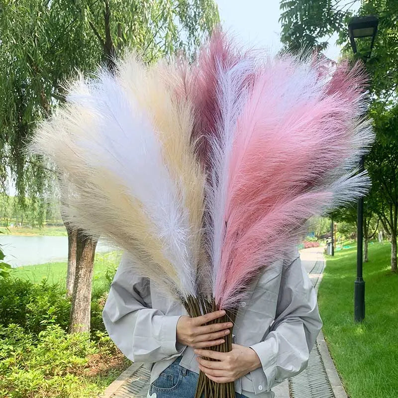 Artificial Pampas Grass Dried Reed Flowers 5pcs 100cm