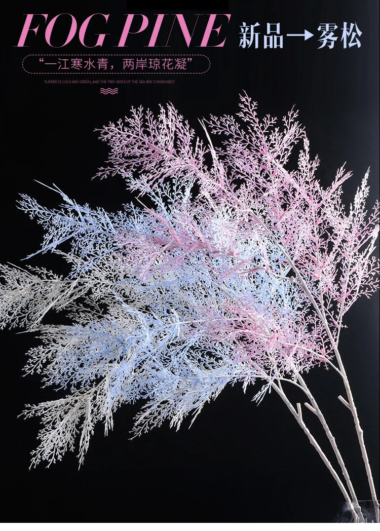 Pine Artificial Fog Flower Rime Grass Wedding Flower Material 105cm