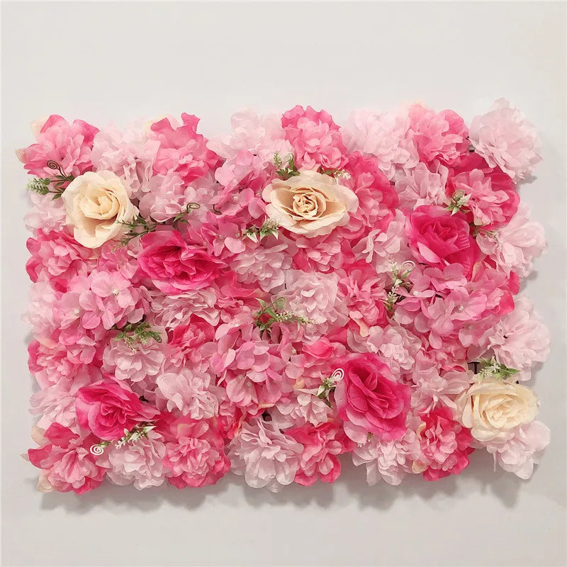 Pink Silk Rose Flower Wall Artificial Flower Backdrop Decor.