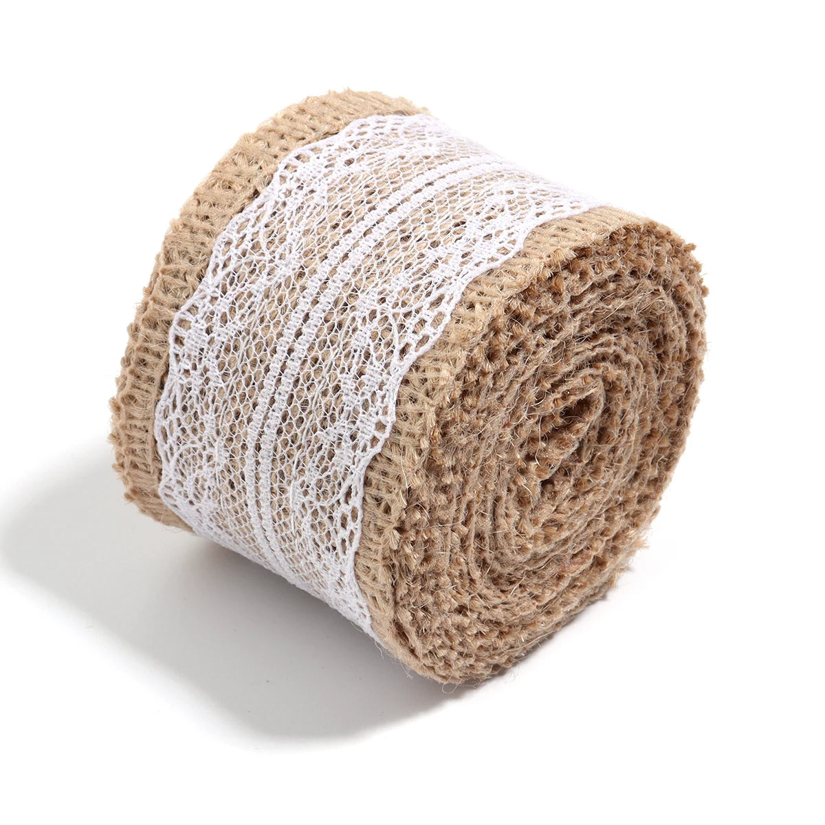 Natürliche Spitzenbänder aus Leinen und Jute, 2 Yards/Rolle.