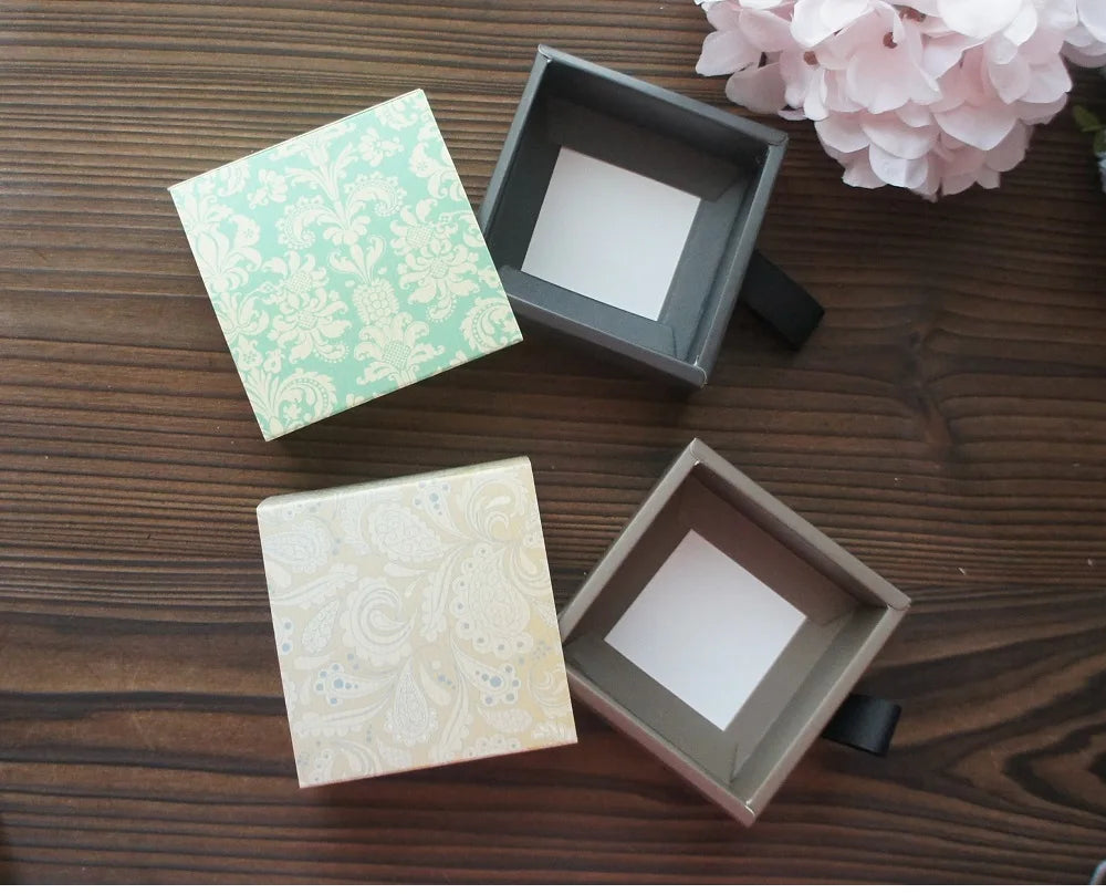Elegantes Blau-Gelbes Blumenmuster 3 Größe 10 Set Geschenke Verpackung